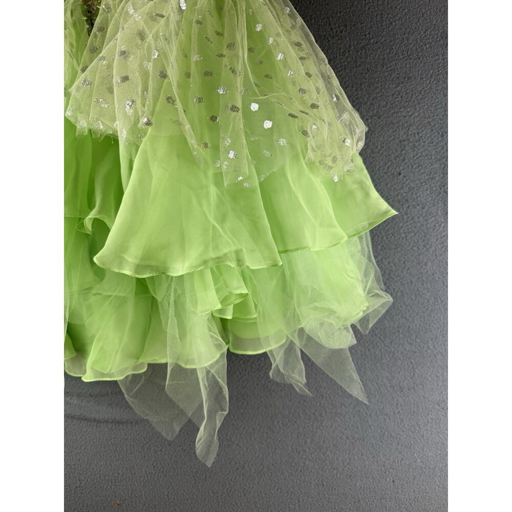 Sherri Hill Prom Dress Size4 Green Rhinestone Tulle Mini Tinkerbell - Picture 2 of 10